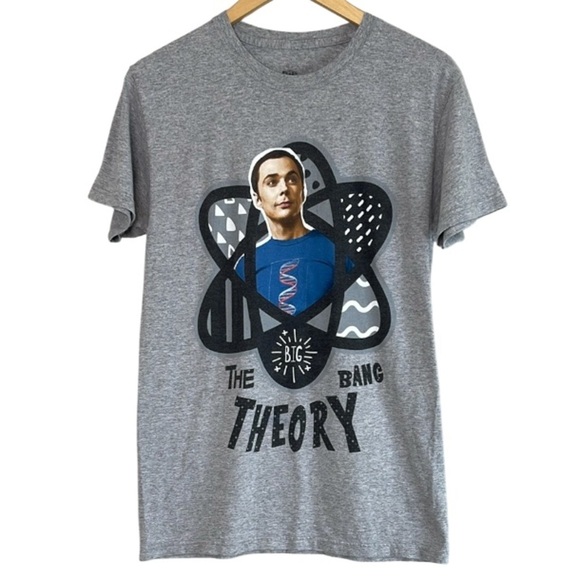 The Big Bang Theory Unisex Atomic Sheldon Gray Graphic T-Shirt Short Sleeves S - Picture 2 of 10